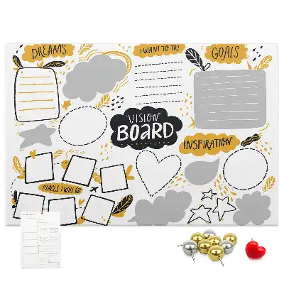 Memobord van kurk Nieuwjaarsvoornemens