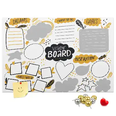 Memobord van kurk Nieuwjaarsvoornemens