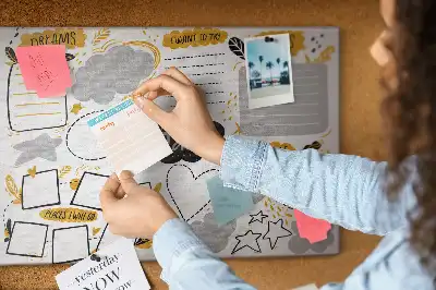Memobord van kurk Nieuwjaarsvoornemens