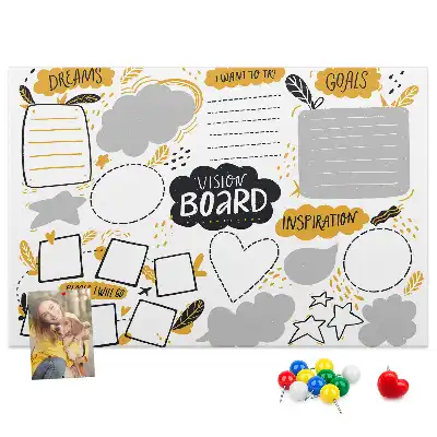 Memobord van kurk Nieuwjaarsvoornemens