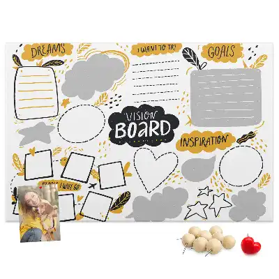 Memobord van kurk Nieuwjaarsvoornemens