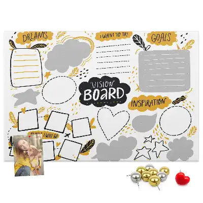 Memobord van kurk Nieuwjaarsvoornemens