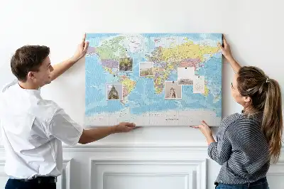 Memobord van kurk Bestuurlijke indeling van de wereld