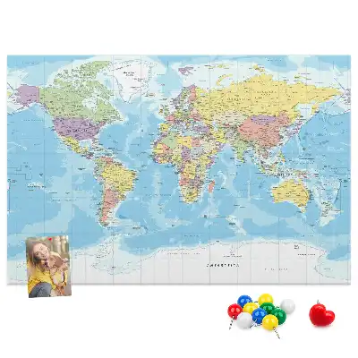 Memobord van kurk Bestuurlijke indeling van de wereld