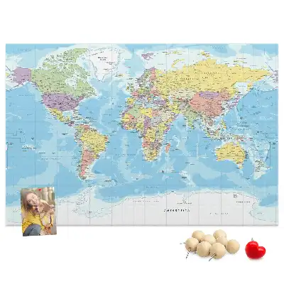 Memobord van kurk Bestuurlijke indeling van de wereld