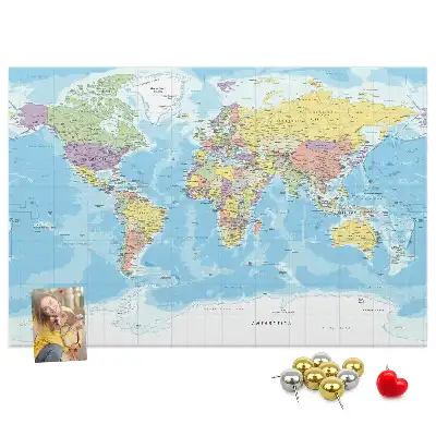 Memobord van kurk Bestuurlijke indeling van de wereld