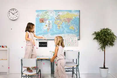Memobord van kurk Bestuurlijke indeling van de wereld