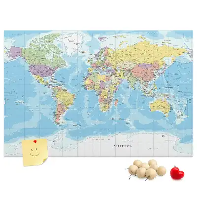Memobord van kurk Bestuurlijke indeling van de wereld
