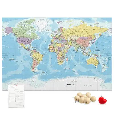 Memobord van kurk Bestuurlijke indeling van de wereld