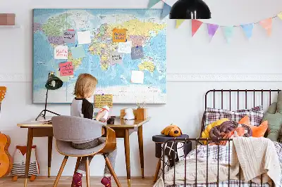 Memobord van kurk Bestuurlijke indeling van de wereld