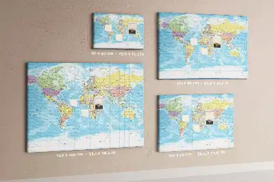 Memobord van kurk Bestuurlijke indeling van de wereld
