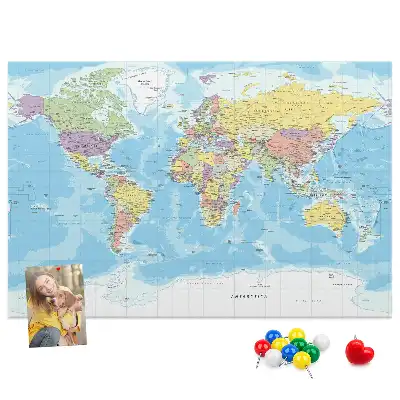 Memobord van kurk Bestuurlijke indeling van de wereld
