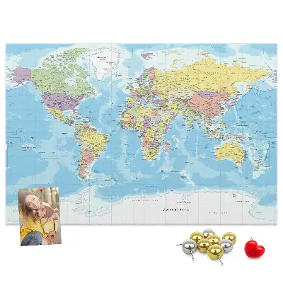 Memobord van kurk Bestuurlijke indeling van de wereld