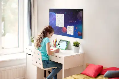 Memobord van kurk Planeten melkweg