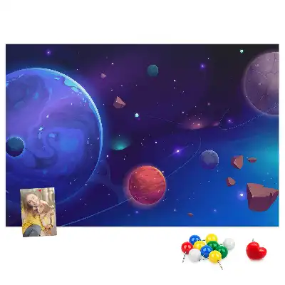 Memobord van kurk Planeten melkweg