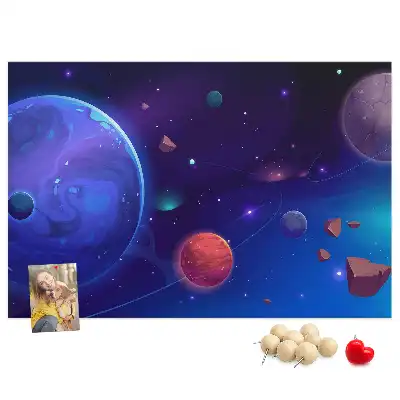 Memobord van kurk Planeten melkweg