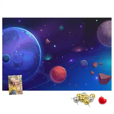 Memobord van kurk Planeten melkweg