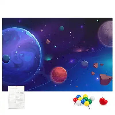Memobord van kurk Planeten melkweg