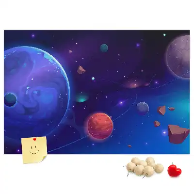 Memobord van kurk Planeten melkweg