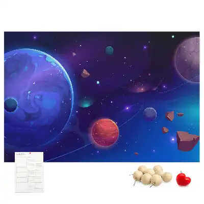Memobord van kurk Planeten melkweg
