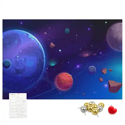 Memobord van kurk Planeten melkweg