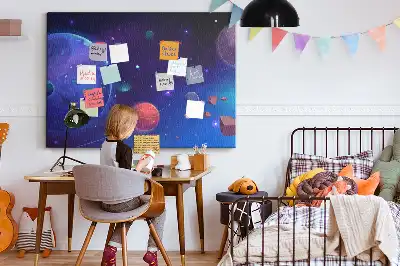 Memobord van kurk Planeten melkweg