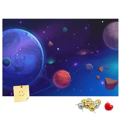 Memobord van kurk Planeten melkweg