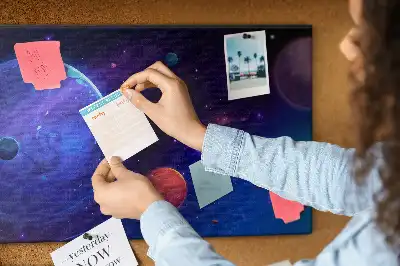 Memobord van kurk Planeten melkweg
