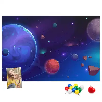 Memobord van kurk Planeten melkweg