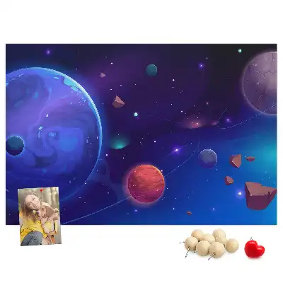 Memobord van kurk Planeten melkweg