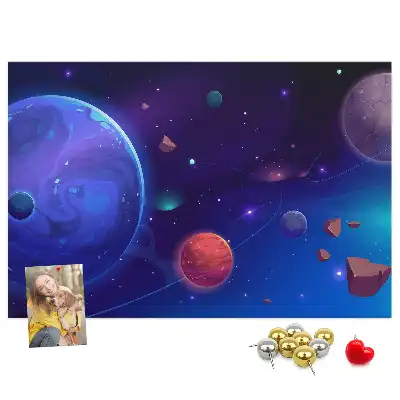 Memobord van kurk Planeten melkweg