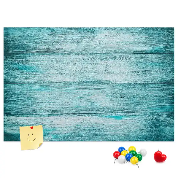 Kurk prikbord Blauw oud hout
