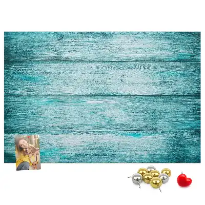 Kurk prikbord Blauw oud hout