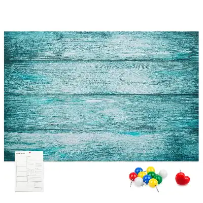 Kurk prikbord Blauw oud hout