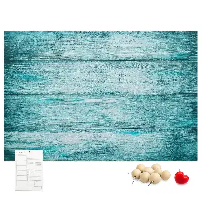 Kurk prikbord Blauw oud hout