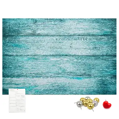 Kurk prikbord Blauw oud hout