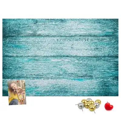 Kurk prikbord Blauw oud hout