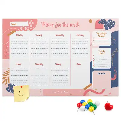 Memobord van kurk Weekplanner