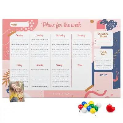 Memobord van kurk Weekplanner