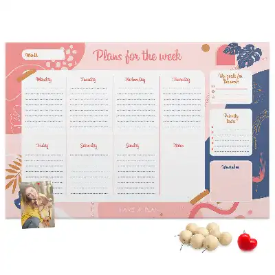 Memobord van kurk Weekplanner