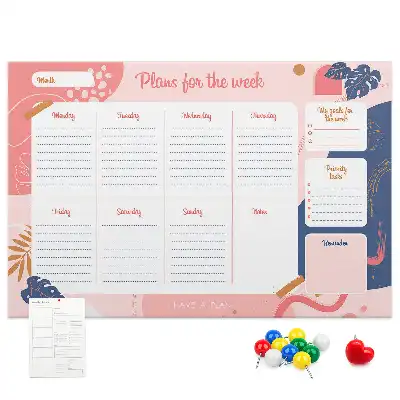 Memobord van kurk Weekplanner