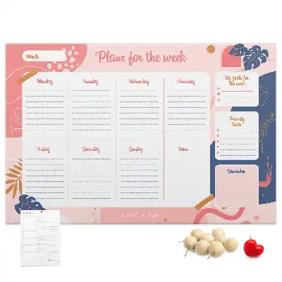 Memobord van kurk Weekplanner