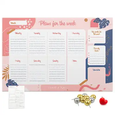 Memobord van kurk Weekplanner