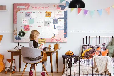 Memobord van kurk Weekplanner