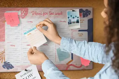 Memobord van kurk Weekplanner