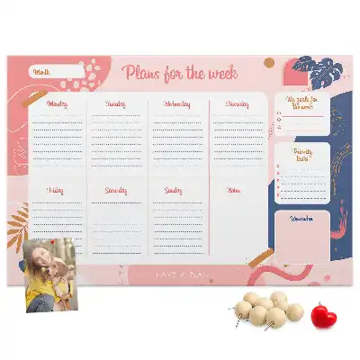 Memobord van kurk Weekplanner