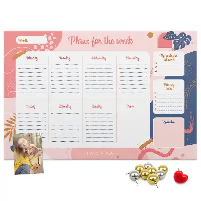 Memobord van kurk Weekplanner