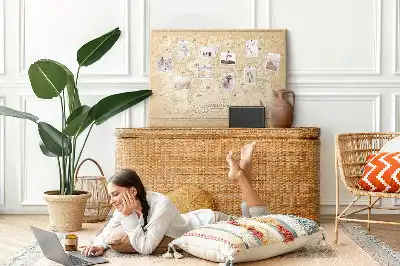 Memobord van kurk Klassieke retro kaart van de wereldbol