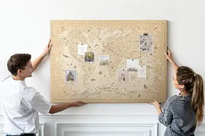 Memobord van kurk Klassieke retro kaart van de wereldbol