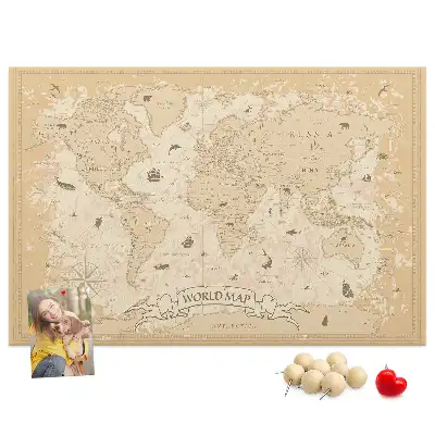 Memobord van kurk Klassieke retro kaart van de wereldbol
